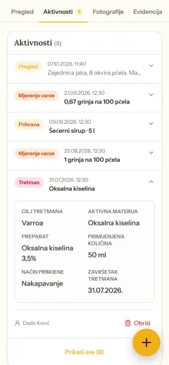 APINIS: Historija aktivnosti